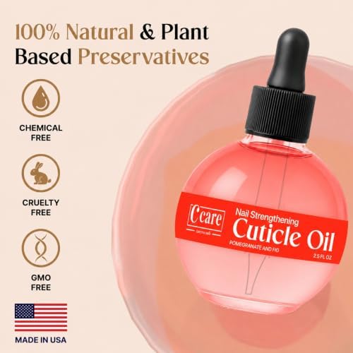 C CARE Pomegranate and Fig Cuticle Oil For Nails - Repairs Cuticles Overnight - Moisturizes and Strengthens Nails and Cuticles - Dropper & Brush included - 2.5oz - Image 3