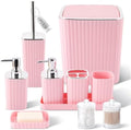 XLHOMO Bathroom Set - 10PC Gorgeous Pink Bathroom Accessories Set by BetterbathroomwithXLHOME