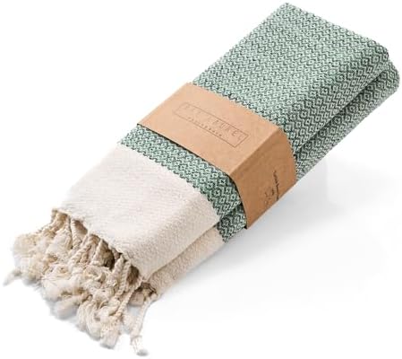 BAY LAUREL Turkish Hand Towel – Pack of 2 | Soft & Absorbent Decorative Towels for Bathroom, Hand, Face, Hair, Gym, Yoga, SPA, Kitchen & Tea | Boho Decor (Army Green, Diamond 16x40 Inches (Set of 2) by BayLaurel
