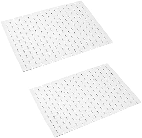 Bath Mat Bathroom Rugs Floor Wood Shower Bathtub Waterproof Non Slip Grey Accessories 16x24 Inch Easy to Clean, 3 pcs by Fovlaurs