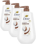 Dove Body Wash with Pump Restore Coconut & Cocoa Butter for 24hr Lotion-Soft Skin Moisturizing Skin Cleanser with No Sulfates No Parabens 30.6 Oz (Pack of 3) by Dove