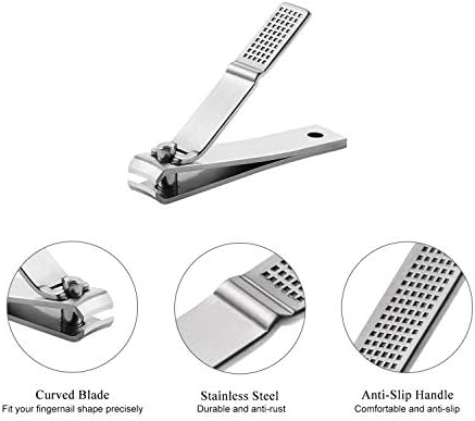 HAWATOUR Nail Clippers Set with Visibly Tin Case, Silver - Image 4