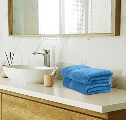 Utopia Towels 8 Piece Majestic Plush Luxury Towel Set, Cotton, Electric Blue - Image 6