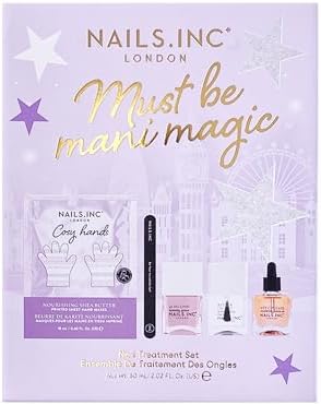 Nails.INC Must Be Mani Magic Manicure Treatment Set, Includes Nourishing Cosy Hands Hand Mask, Nail File, Cuticle Oil, Nail Shade and Top Coat by NailsInc
