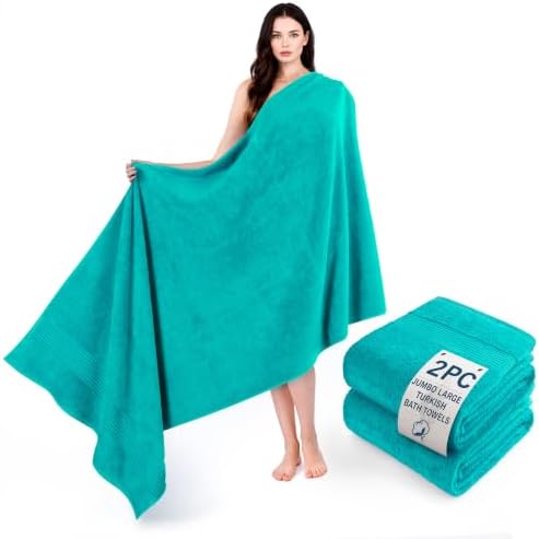 Cotton Paradise 100% Cotton Hand Towels, 2 Piece 35x70 Hand Bath Towels, Turquoise by UNITEDHOMETEXTILE
