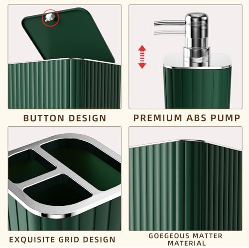 XLHOMO Bathroom Accessories Set - 10PC Gorgeous Green Bathroom Set - Image 7