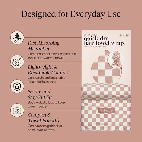 Kitsch XL Microfiber Hair Towel Wrap for Women - Image 3