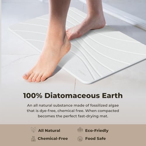 TOSORO - Stone Bath Mat Diatomaceous Earth Shower Mat Non-Slip Super Absorbent Diatomite Stone Bath Mats for Bathroom Floor Quick Drying Natural Easy to Clean (23.5 x 15) - Sandstone - Image 4