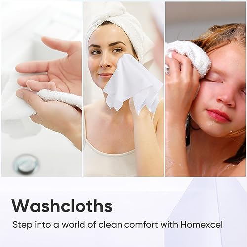 HOMEXCEL Microfiber Washcloths 12 Pack, Highly Absorbent and Soft Face Towel, Multi-Purpose White Wash Cloths for Bathroom, Hotel, Spa, Gym, and Kitchen, 12x12 Inch - Image 6