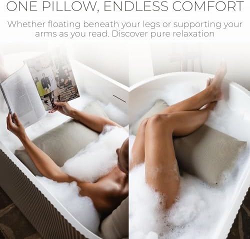 BADESOFA® Luxury Bathtub Pillow for Feet in Ivory Pearl, Quick-Drying - Image 4