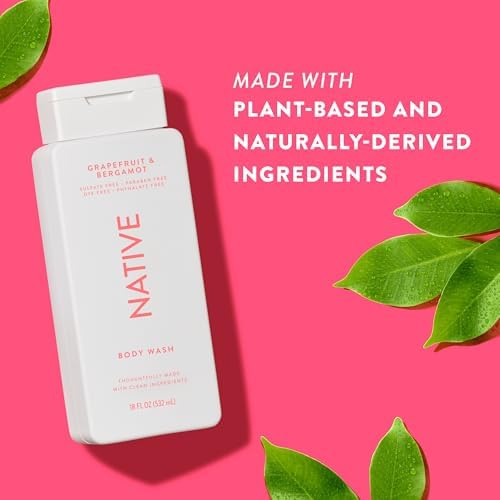 Native Body Wash Contains Naturally Derived Ingredients | For Women & Men, Sulfate, Paraben, & Dye Free Leaving Skin Soft and Hydrating | Grapefruit & Bergamot 18 oz - Image 5