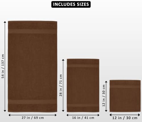 Utopia Towels 8-Piece Premium Towel Set, 2 Bath Towels, 2 Hand Towels, and 4 Wash Cloths, 600 GSM 100% Ring Spun Cotton Highly Absorbent Towels for Bathroom, Gym, Hotel, and Spa (Brown) - Image 2