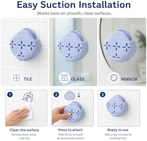 2-Pack Silicone Shower Steamer Holder with Suction Cups, 3.28 Inch Tray Set - Image 4