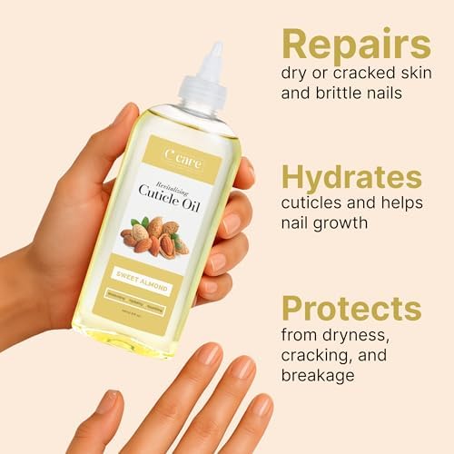 C CARE Sweet Almond Cuticle Oil For Nails - Repairs Cuticles Overnoght - Moisturizes and Strengthens Nails and Cuticles - 8oz - Image 3