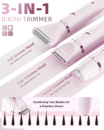 Ufree 3-in-1 Bikini Trimmer Electric Razors for Women, Gifts for Women - Image 2