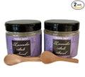 Trader Joe's Lavender Salt Scrub (20 oz Jar) 2-Pack Bundled with a Set of 2 Cosmetic-grade Natural Wooden spoons