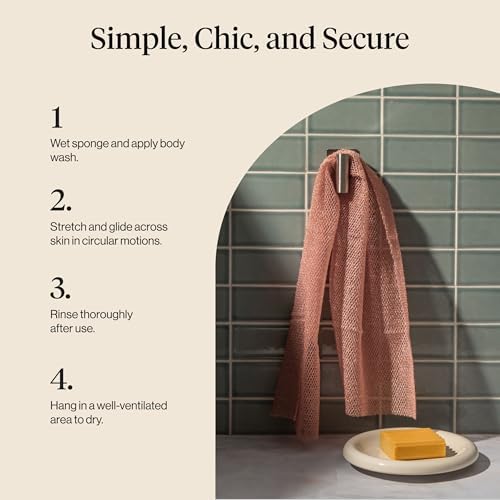 Kitsch African Net Sponge – Exfoliating Body Scrubber – Rosewood, 3 Pcs - Image 7