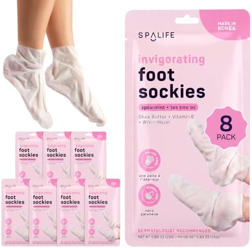SpaLife Moisturizing Foot Sockies | Foot Mask for Dry Cracked Feet | Tea Tree Oil Softening Booties | Callus Remover Alternative | Self Care Gifts for Women | 24 Pack - Image 2
