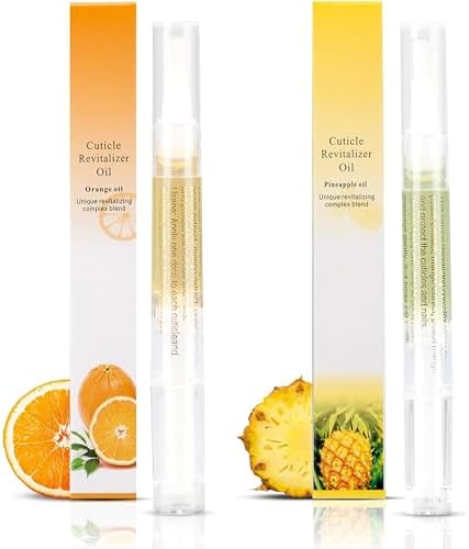 2PCS Cuticle Oil Pens for Nail Care, Moisturizing, Pineapple & Orange by MESCHETT