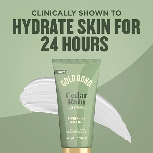 Gold Bond Hand Cream, Cedar Rain Refreshing Hand Cream with Aloe Vera to Refresh Skin and Vitamin E to Help Soothe the Skin, Comforting Cedar Rain Scent, 12 Ounce (Pack of 6) - Image 6