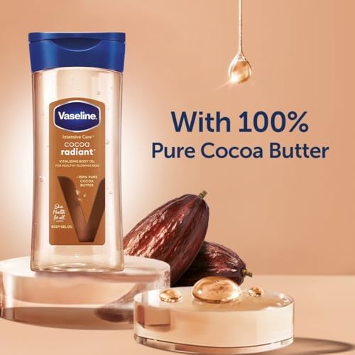 Vaseline Intensive Care Cocoa Radiant for Glowing Skin Body Gel Oil Made with Pure Cocoa Butter + Replenishing Oils 6.8 fl oz - Image 5