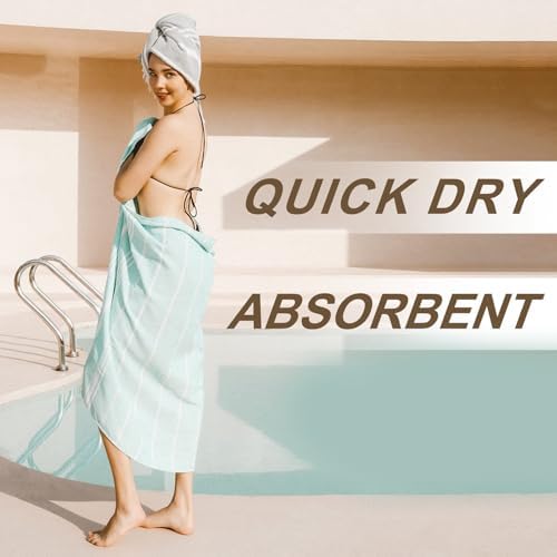 Turkish Beach Pool Towel with Elastic Band Oversized Sand Free Quick Dry Sandproof Cute Compact Lightweighter Thin Extra Large Xl Big Adult Clearance Resistant Travel Essentials Accessories Must Haves - Image 4