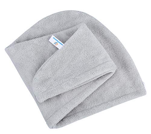 HOPESHINE Women's Soft Shower Hair Towel Twist Hair Turban Wrap Drying Cap Great Gift for Women (Blue+Purple+Grey 3-Pack)