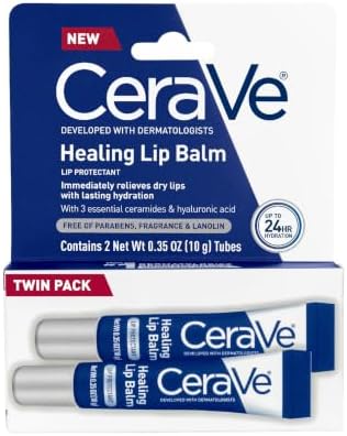CeraVe Healing Lip Balm, Hydrating Hyaluronic Acid Lip Treatment, 0.7oz by CeraVe