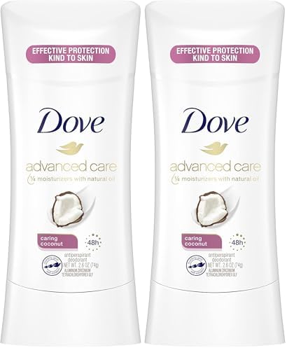 Dove Antiperspirant Deodorant with 48 Hour Protection Caring Coconut Deodorant for Women 2.6 oz (Pack of 2) by Dove