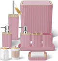 XLHOMO Bathroom Accessories Set - Elegant Pink Bathroom Set, 10PC Bathroom Accessory Set, Toilet Brush, Bathroom Trash Can by BetterbathroomwithXLHOME