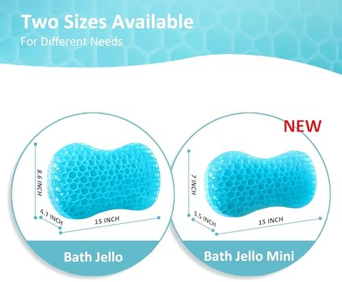 Sunlit Bath Jello Mini Gel Bath Pillows, Lumbar Pillow for Bathtub, Back Support Pillow, Gel Pillow with Non-Slip Suction Cups for Lumbar, Back Rest Support, Fits Curved or Straight Back Tubs, Aqua - Image 5