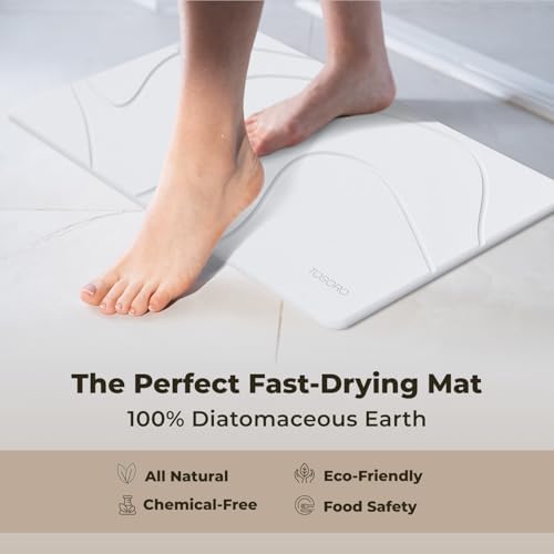 TOSORO - Stone Bath Mat Diatomaceous Earth Shower Mat Non-Slip Super Absorbent Diatomite Stone Bath Mats for Bathroom Floor Quick Drying Natural Easy to Clean (23.5 x 15) - Sandstone - Image 4