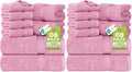 Utopia Towels 8 Piece Luxury Towel Set – Majestic Plush, Super Absorbent & Quicker-to-Dry, Thick 100% Ring Spun Cotton Towels for Bathroom, Spa & Hotel – 2 Bath, 2 Hand, 4 Washcloths, Pink (Pack of 2) by UTOPIATOWELS