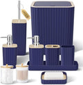 XLHOMO Bathroom Accessories Set - 10PC Elegant Blue Bathroom Set by BetterbathroomwithXLHOME