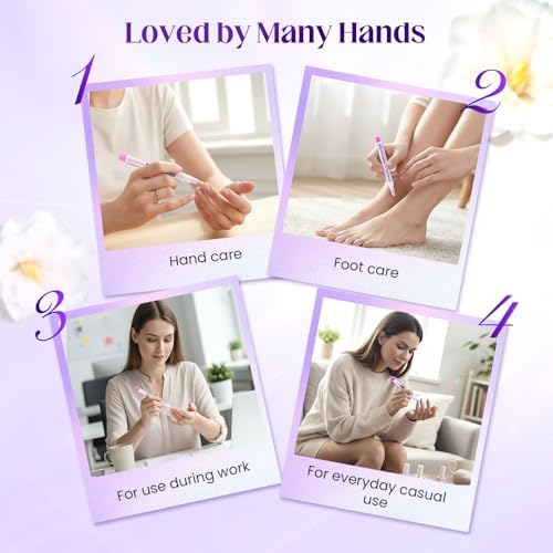 2-in-1 Cuticle Oil Pusher Pen, 2026 New Ceramic Cuticle Tool, Portable Lavender Scented Cuticle Pen for Manicure, Hydrating Nail Care Pen for Salon, Nail Repair Pen for Women (Purple+Pink) - Image 2