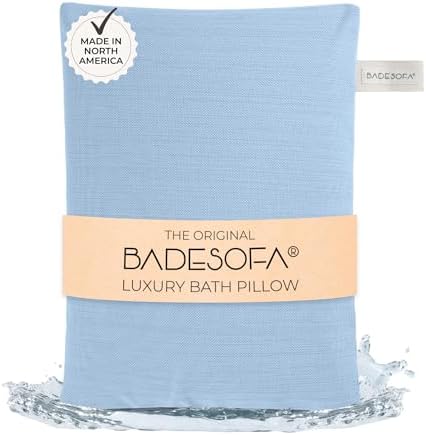 BADESOFA® Luxury Seat Cushion for Bath | Premium-Quality Materials | Comfortable & Quick-Drying | Washable Bath Pillow in Blue | Home Spa | Suitable for Bathtub, Steam Sauna & Hot Tub by BADESOFA