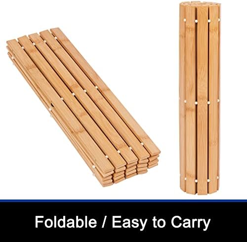 Bamboo Bath Mat Bathroom Rugs Floor Wood Shower Bathtub Waterproof Non Slip Accessories 16x24 Inch Easy to Clean, Natural Bamboo, 1 pc - Image 7
