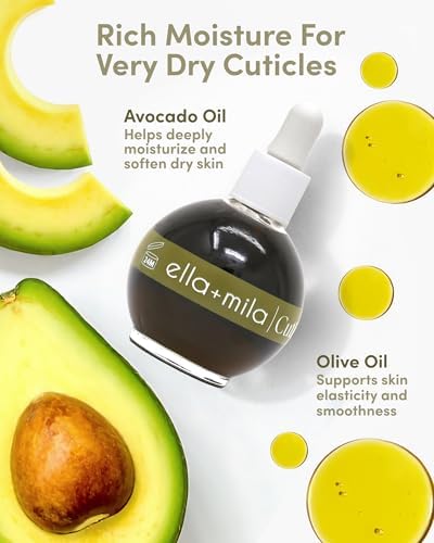 ella+mila Cuticle Oil for Nails - Olive & Avocado, Vegan, 2.3 fl oz - Image 3