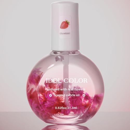 Flowery Scented Cuticle Oil, Infused with Real Flowers, Cuticle Revitalize Oil, Cuticle Remover - Cuticle Softener (0.92 fl.oz, STRAWBERRY) by Unknown