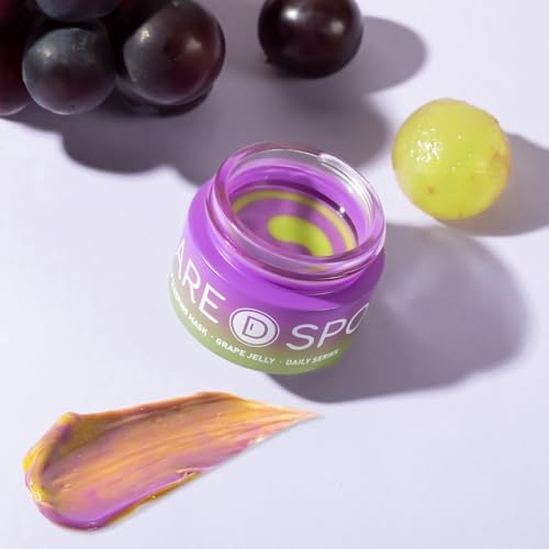 SPODARE Grape Lip Mask, Hydrating Overnight Lip Sleeping Mask, Lip Moisturizer for Dry Cracked Lips Care, Dual-Color Lips Balm for Nourishing and Softening Lips, Minimizes Fine Lines - 12g