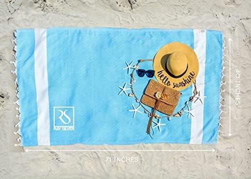 Turkish Beach Towels Oversized Clearance XL 40x71- Sand Free Beach Towel- 100% Cotton Soft Quick Dry Towel- Extra Large Travel and Pool Towels for Adults- Cloud Sandproof