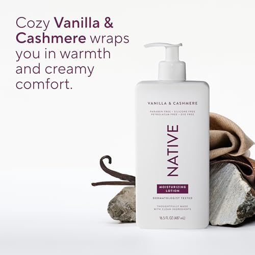 Native Moisturizing Hand & Body Lotion Contains Naturally Derived Plant-Based Moisturizers for Women and Men, Dermatologist Tested for Sensitive Skin, Vanilla & Cashmere Scent, 16.5 fl oz - Image 4