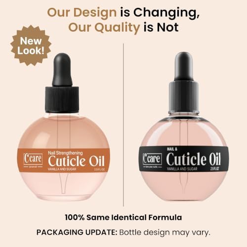 C CARE Vanilla & Sugar Cuticle Oil For Nails - Repairs Cuticles Overnight - Moisturizes and Strengthens Nails and Cuticles - Dropper & Brush included - 2.5oz - Image 2