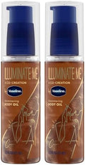 Vaseline Illuminate Me Shimmering Body Oil 3, Travel-Friendly 2-Pack – Glow Up Essentials for Melanin-Rich Skin, 3.3 Oz Ea by Vaseline