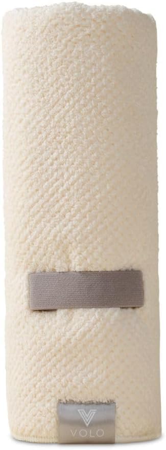 VOLO Hero Hair Towel | Ultra Soft, Super Absorbent, Quick Drying Nanoweave Fabric | Reduce Dry Time by 50% | Towel Wrap for All Hair Types | Reusable Packaging (Salt White - Reusable Tote)