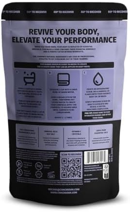 Coach Soak Recovery Bath Soak - Alternative to Epsom Salt Bath Soak - Fast-Absorbing Pure Magnesium Flakes & Dead Sea Salt with 21 Minerals - 9 lb (3 Pack), Eucalyptus, Lavender & Citrus