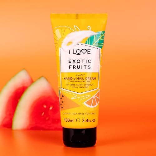 I LOVE Exotic Fruit Scented Hand and Nail Cream - Hand Cream for Dry Hands - Vitamin E, Coconut Oil, and Shea Butter - Silicone Free - 3.4 oz - Image 4