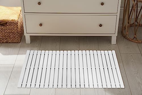 Bath Mat Bathroom Rugs Floor Wood Shower Bathtub Waterproof Non Slip Grey Accessories 16x24 Inch Easy to Clean, 4 pcs - Image 5