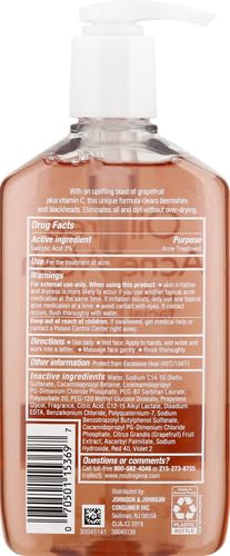Neutrogena Oil-Free Acne Wash Pink Grapefruit Facial Cleanser - with Salicylic Acid for Clear Skin, Daily Face Wash for Oily & Acne-Prone Skin, Deep Cleansing Treatment, 9.1 fl. oz. Bottle
