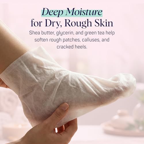 SpaLife Moisturizing Foot Sockies | Foot Mask for Dry Cracked Feet | Tea Tree Oil Softening Booties | Callus Remover Alternative | Self Care Gifts for Women | 24 Pack - Image 4